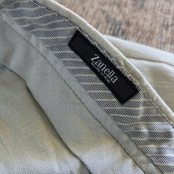 Zanella Devon Wool Dress Pants Serge Light Khaki Creased 36x36 113839 - Picture 3 of 8